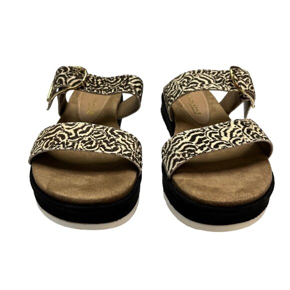 Volatile Sandals Womens 9 Amy Jane Calf‎ Hair Strappy Slides Slip On Comfort - Picture 8 of 9